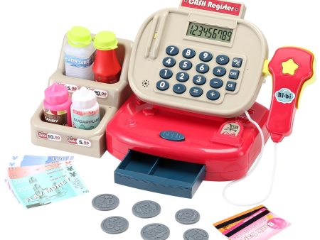 Keezi Kids Cash Register Calculator Pretend Play Shops Money Checkout Toys Set Online Hot Sale