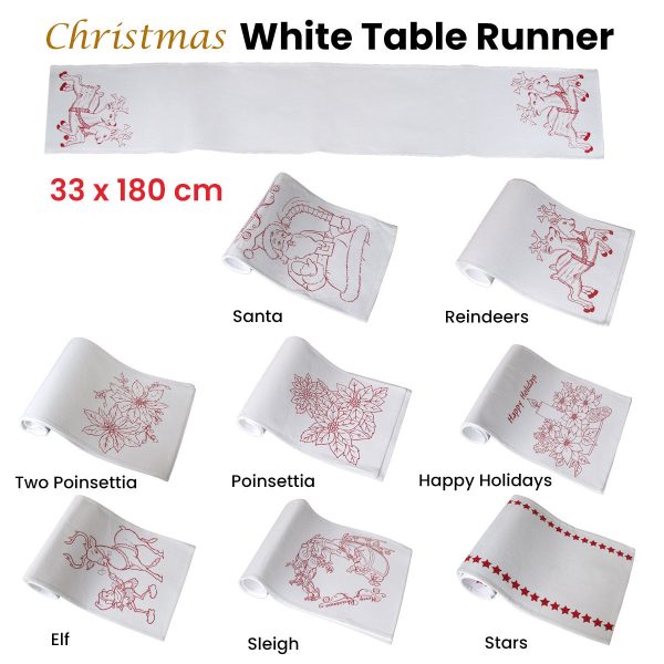 Reindeers Christmas Print Table Runner | 33 x 180cm Fashion