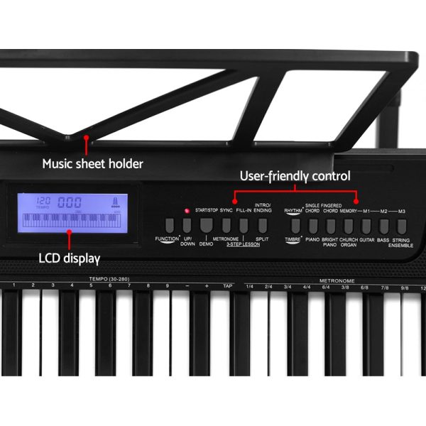 Alpha 61 Keys Electronic Piano Keyboard Digital Electric w  Stand Stool Touch on Sale