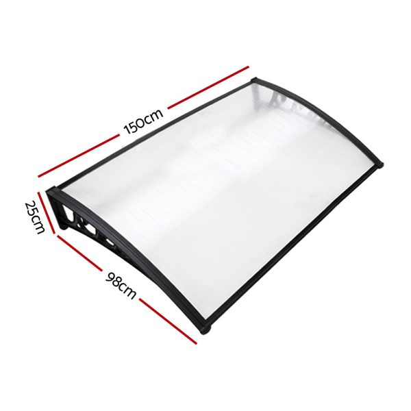 Instahut Window Door Awning 1mx1.5m Transparent Hollow Sheet Plastic Frame Online