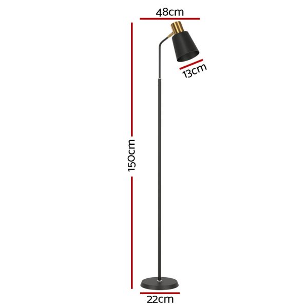 Artiss Floor Lamp LED Light Stand Modern Home Living Room Office Reading Black Discount