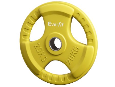 Everfit Weight Plates Standard 20kg Dumbbell Barbell Plate Weight Lifting Home Gym Yellow Cheap