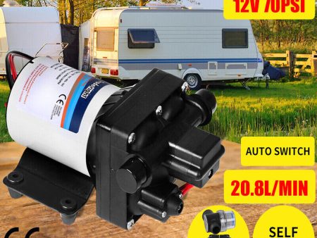 12V Caravan Water Pump | High Pressure | Self-priming | RV Camping Boat | 70PSI | 20.8L M Sale