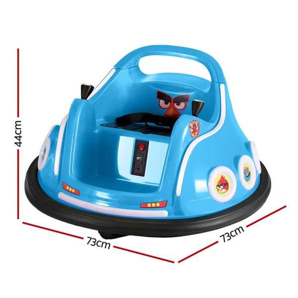 Kids Ride On Car Bumper Electric Toys Cars Light Remote Angry Birds Sticker Blue For Discount