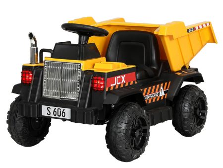 Rigo Kids Electric Ride On Car Dumptruck Loader Toy Cars 12V Yellow on Sale