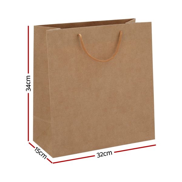 100pcs Bulk Kraft Paper Bags Pack Brown Shopping Retail Gift Bags Reusable Brown Hot on Sale