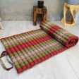 Thai Kapok Roll Up Mattress Foldout Mat Red&Green Online Sale