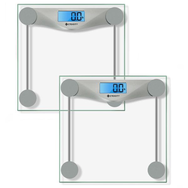 Etekcity Digital Body Weight Bathroom Scale - Silver - 2 Pack Fashion