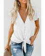 Azura Exchange Button Down Tie Top - M Online Sale