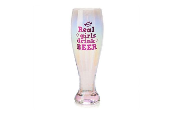 Real Girls Drink Beer Tallulah Aurora Pilsner Glass | Unique Drinkware For Discount