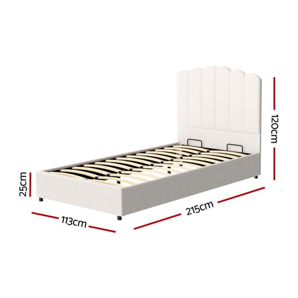 Artiss Bed Frame King Single Size Boucle FION Hot on Sale