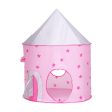 Keezi Kids Playhouse Play Tent Pop Up Castle Crawl Tunnel Basketball Hoop Pink Sale