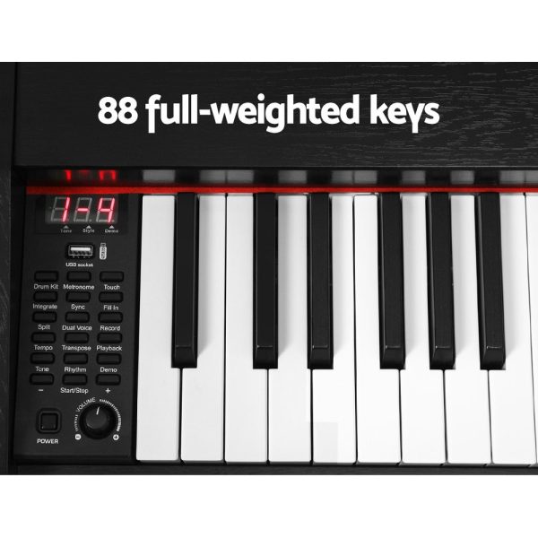 Alpha 88 Keys Electronic Piano Keyboard Digital Electric w  Stand Stool Weighted Online Sale