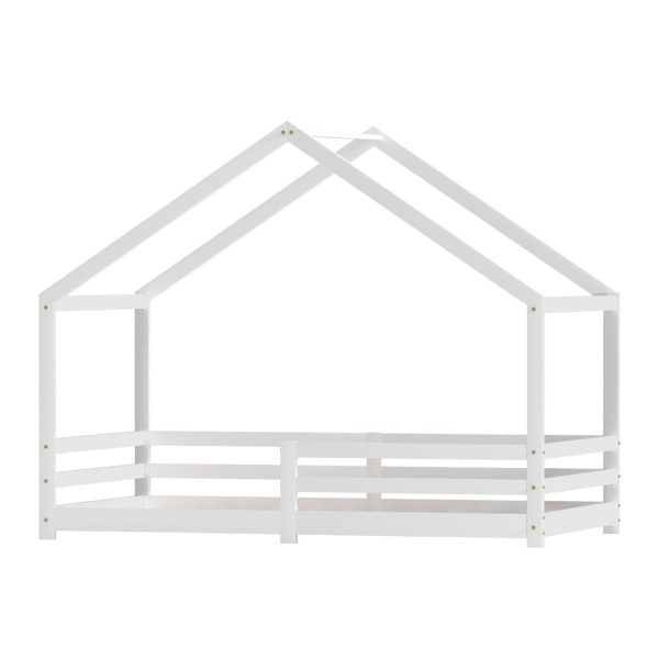 Artiss Bed Frame Wooden Kids Single House Frame White AMOS Fashion