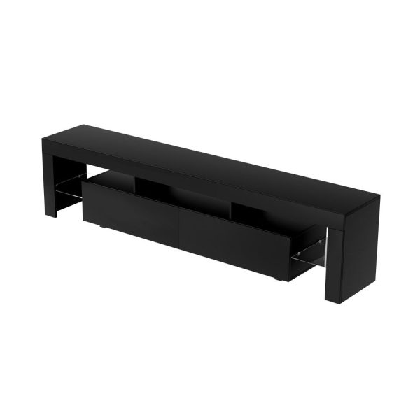 Artiss TV Cabinet Entertainment Unit Stand RGB LED Gloss Furniture 200cm Black Online Hot Sale