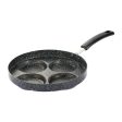 Justcook 24cm 4 Mold Non-Stick Egg Cooker Frying Pan - Black | Black Non-Stick Egg Cooker Pan on Sale