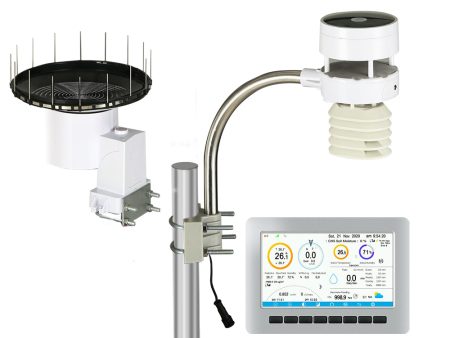 Devanti Weather Station Ultrasonic Anemometer Outdoor WiFi | Solar-Powered Rain Gauge For Sale