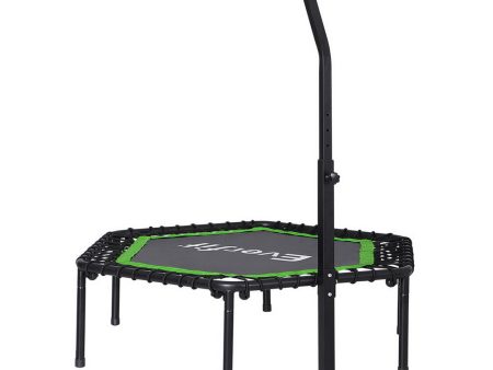 Everfit 48inch Hexagon Fitness Trampoline Rebounder Adjustable Handrail Green on Sale