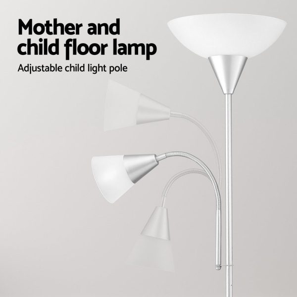 Artiss Floor Lamp Mother and Child Modern Home Living Room Office Reading Silver Supply