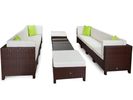 12pc Outdoor Lounge Furniture Setting | LONDON RATTAN Patio Online Sale