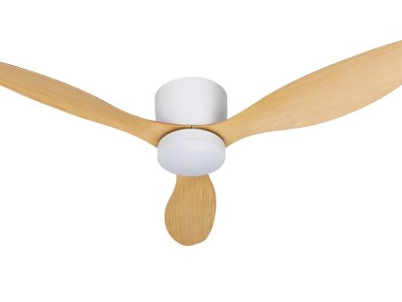 Devanti 52   Ceiling Fan | DC Motor | Light | Remote | Light Wood Fashion