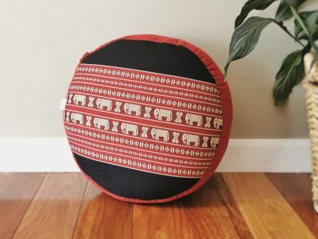 40cm Round Meditation Cushion Zafu Ottoman Pouf Kapok Filled RedEle For Discount