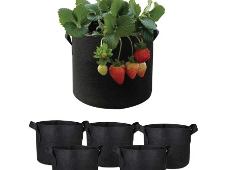 Fabric Flower Pots | 6 Pack | 5 Gallon | 19L | Garden Planter Bags | Black Felt Root Pouch Discount