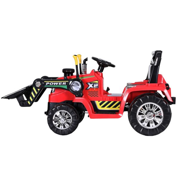 Rigo Kids Electric Ride On Car Bulldozer Digger Loader Remote 6V Red Hot on Sale