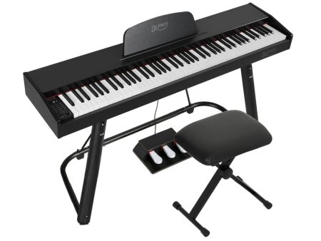 Alpha 88 Keys Electronic Piano Keyboard Digital Electric w  Stand Stool Weighted Online Sale