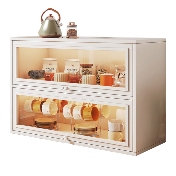 Acrylic Kitchen Cup Storage Cabinet | Tabletop Tea Cup Organizer Online Sale