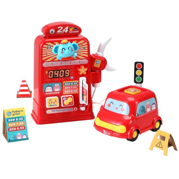 Keezi Kids Gas Petrol Station Pumper Pretend Play Toys Car Music Card Playset For Cheap