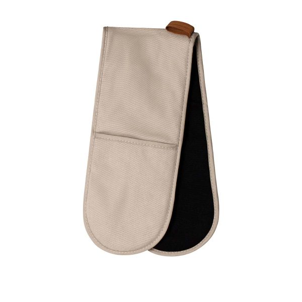 Sandstone & Black Cotton Double Oven Mitt Glove | J Elliot Home Selby Sale