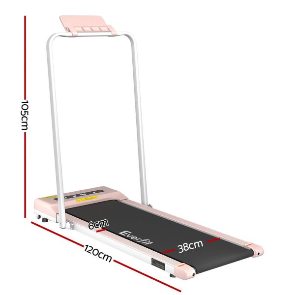 Everfit Treadmill Electric Walking Pad Under Desk Home Gym Fitness 380mm Pink Fashion