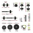 Everfit 25kg Adjustable Dumbbells Set Kettle Bell Weight Plates Barbells Gym Hot on Sale