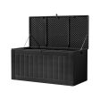 Gardeon Outdoor Storage Box 830L Container Lockable Bench Tool Shed All Black on Sale