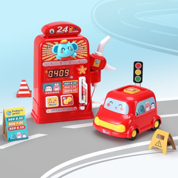 Keezi Kids Gas Petrol Station Pumper Pretend Play Toys Car Music Card Playset For Cheap