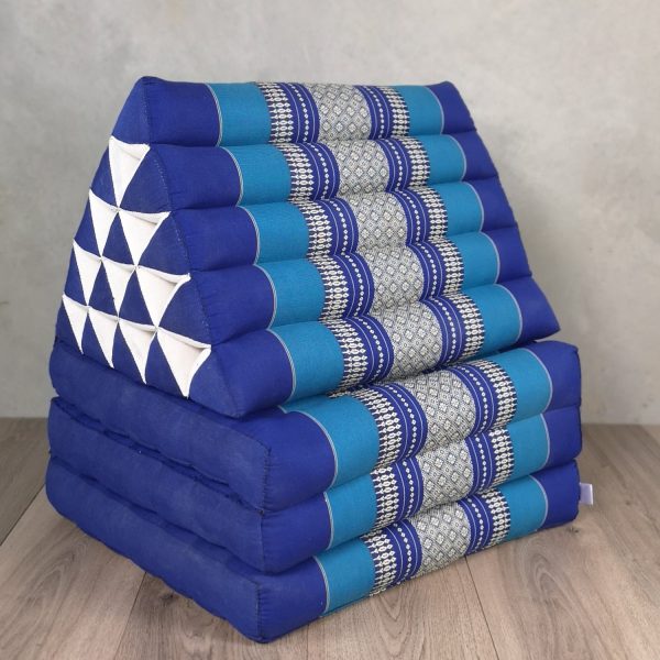 Jumbo Thai Triangle Pillow THREE FOLDS Navy Hot on Sale