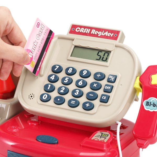 Keezi Kids Cash Register Calculator Pretend Play Shops Money Checkout Toys Set Online Hot Sale