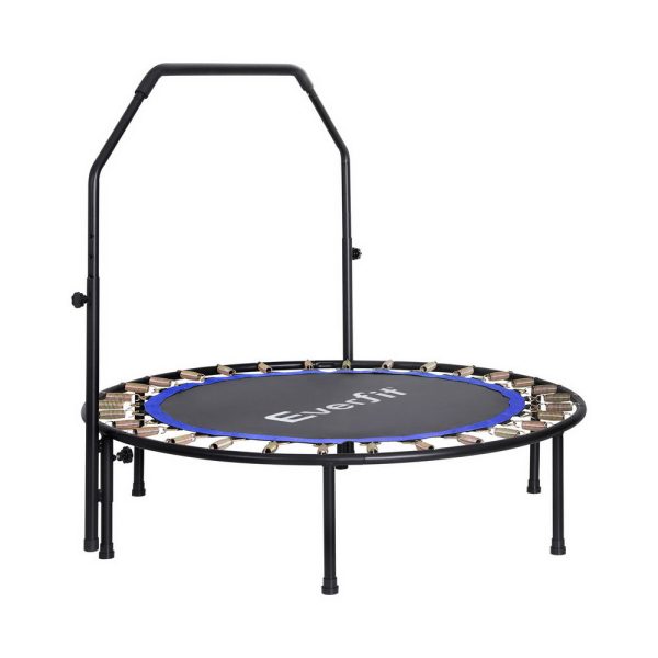 Everfit 48inch Round Fitness Trampoline Rebounder Adjustable Handrail Blue Hot on Sale