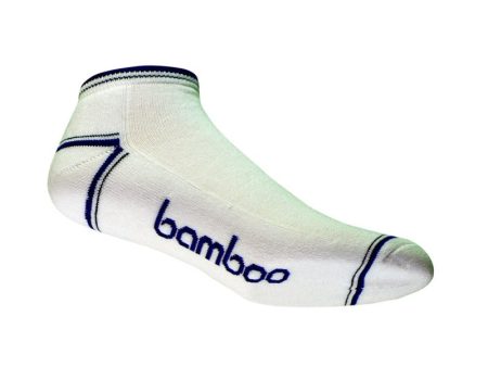 White Dark Blue Bamboo Ankle Socks - Men s 10-14 Cheap