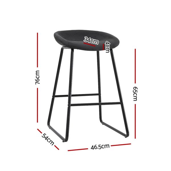 Artiss 2x Bar Stools Kitchen Dining Chairs Counter Stool PU Leather Metal Online