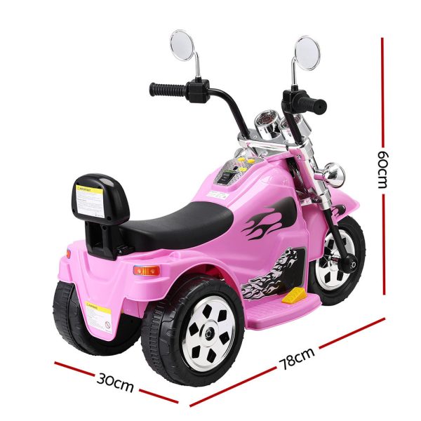 Rigo Kids Ride On Car | Motorcycle Motorbike | Electric Toys | Horn Music | 6V | Pink For Sale