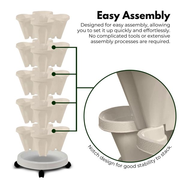 NOVEDEN Stacking Planter | 5 Tier | Vertical Garden | 45cm Sale