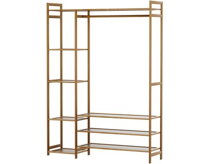 Artiss Clothes Rack Coat Stand 8 Shelves Bamboo Hot on Sale