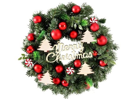 Jingle Jollys Christmas Wreath 40CM Xmas Garland Baubles Ornaments Party Decor For Cheap