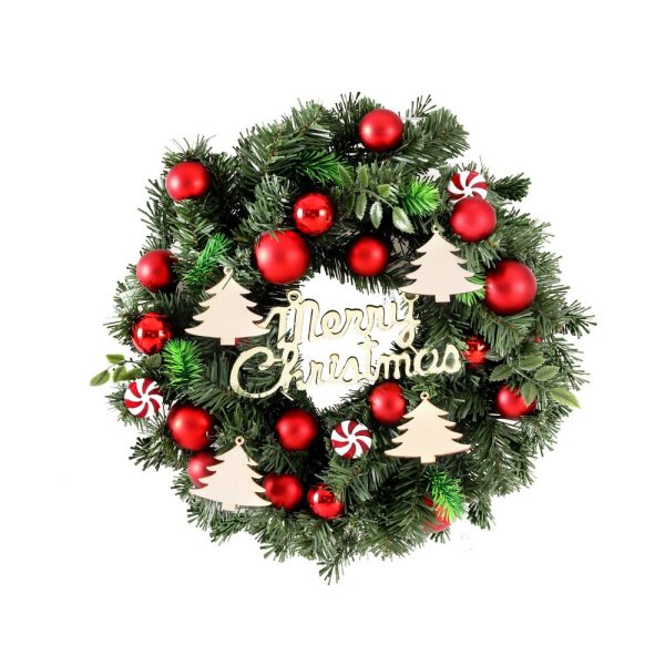 Jingle Jollys Christmas Wreath 40CM Xmas Garland Baubles Ornaments Party Decor For Cheap