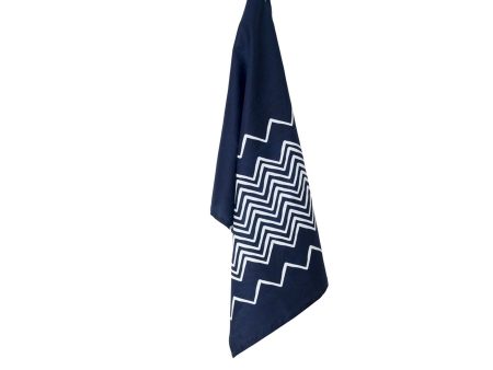 J.Elliot Home 100% Linen Print Tea Towel - Panya Indigo For Cheap