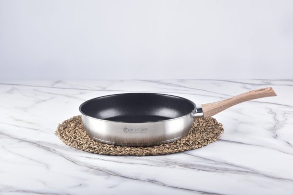 Kylin 304 Stainless Steel Mousse Frying Pan 24cm | High-Quality Cooking Pan Supply