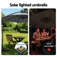 Instahut Outdoor Umbrella 3M Cantilever Beach LED Garden Shade Patio Charcoal Online Sale