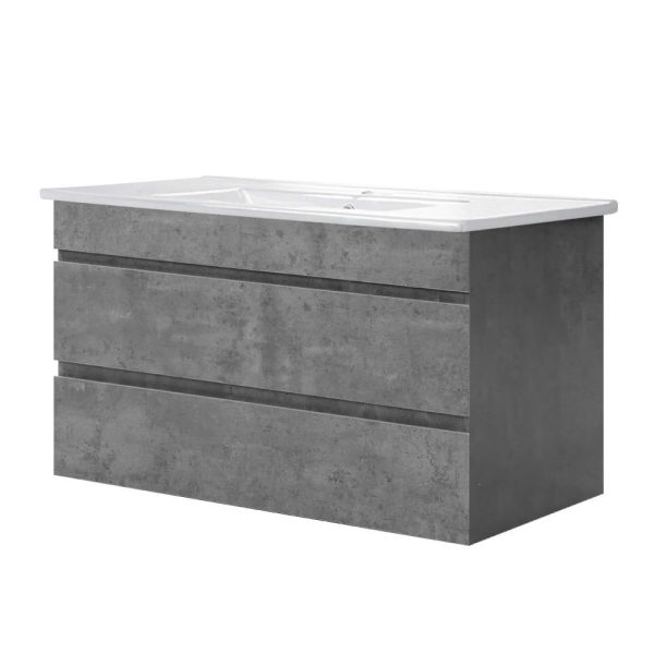 Cefito 900mm Bathroom Vanity Cabinet - Wall Mounted Cement | Basin Unit Hot on Sale